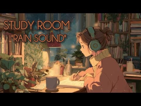 Cozy Study Ambience with Rain & Fireplace | Muffled Bird Sounds for Focus & Reading