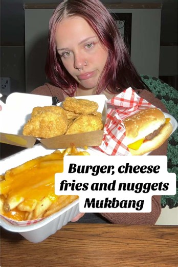 Delicious Burger and Cheese Fries Mukbang Experience