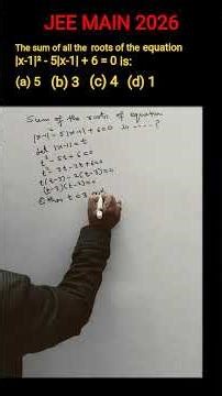 Modulus - quadratic equation ,to find the roots ! JEE MAINS 2026 #jeemains#jeeaspirants #Mathsmuse