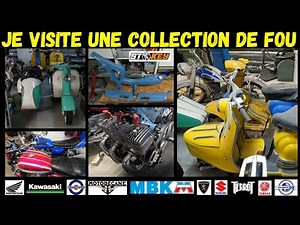 Visite chez un collectionneur de Motobécane AV 881 Bleue Passionné de Mobylettes de Motos et d'Autos