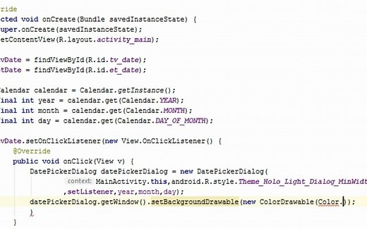 如何在 Android Studio中创建日期选择器交互框