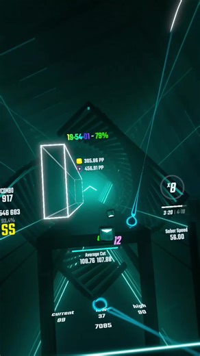 458pp play goes crazy, I'm slowly creeping up to top 2k on bl #beatsaber #vr #rythmgame #fyp