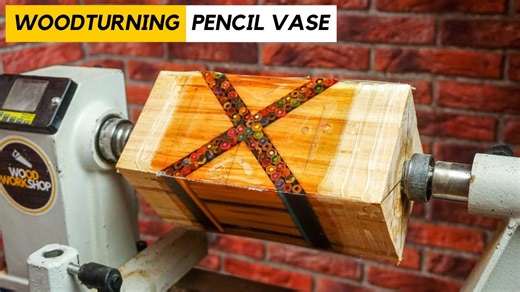 How to turn wood and pencils into unique vases