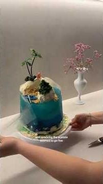 How to make an island cake 🏝️ just have enough time to chill the jelly overnight 🫣 #jellycake