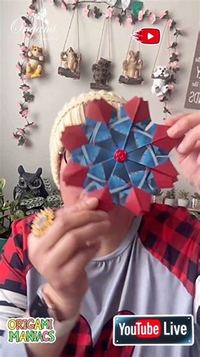 A beautiful origami maple leaf and a gorgeous tulip mandala #origami #livestream #papercrafts #diy