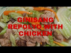 how to cook ginesang repolyo with chicken |by @jovskie22