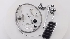 Universal Aluminum Throttle Pedal Includes Stainless Steel Braided 36" Throttle Cable Kit with 24" Sleeve