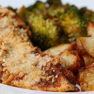 One-Pan Garlic Parmesan Chicken And Vegetable Bake Recipe by Tasty