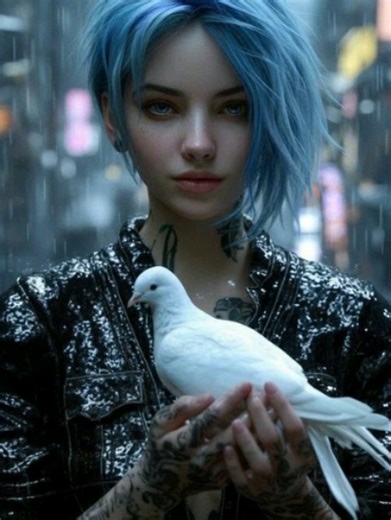 Cora Layne on Instagram: "A Tribute to Blade Runner 🖤💙 I have always been fascinated by the dark and futuristic world of Blade Runner, Ridley Scott's 1982 masterpiece. This film is a true science fiction classic that has left an indelible mark on popular culture. The scene that has struck me the most is undoubtedly the dove scene, when Roy Batty (played by Rutger Hauer) releases the dove into the sky, symbolizing his end and his liberation. It's a moment of great emotional intens