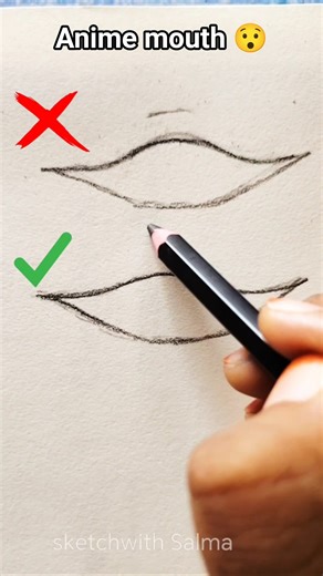 How to draw Anime mouth ✨🔥 #anime #mouth #drawing #shorts #funnyshorts #art #crafts #fypシ