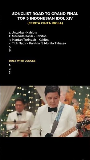 Songlist Top 3 Indonesian Idol 2026 - Part 1
