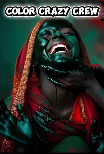 Women Covered With Darkest Colors Possible