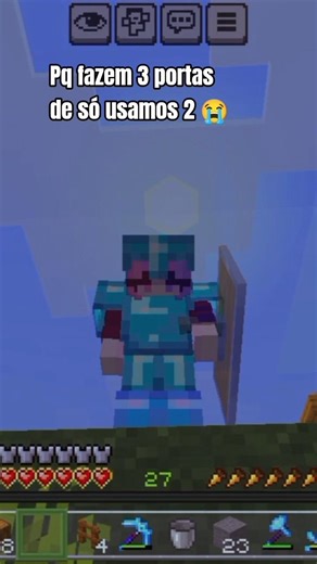 3 Portas no Minecraft #minecraft #minecraftbuilding #fy #funny
