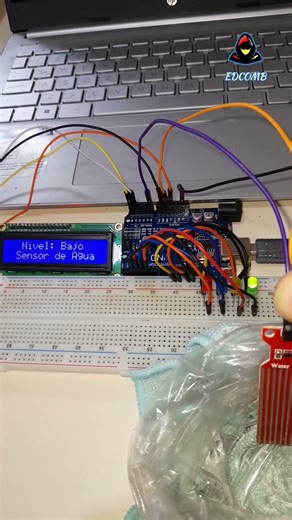 ¡Alarma de Agua con Arduino! T1592 + LCD en Acción 💧