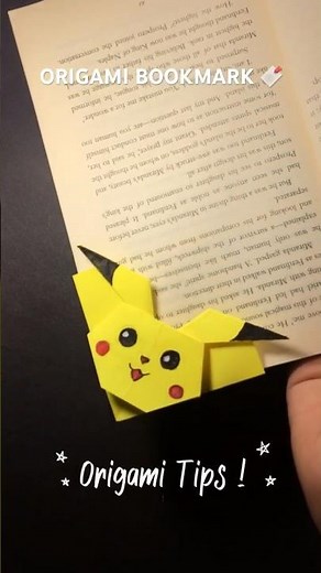 EASY ORIGAMI PIKACHU BOOKMARK INSTRUCTIONS | DIY PAPER CUTE POKEMON BOOKMARK STEP BY STEP | #shorts
