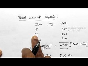 #3 Hire Purchase Accounting | When Cash Price is not Given | Problem with Solution | by kauserwise®