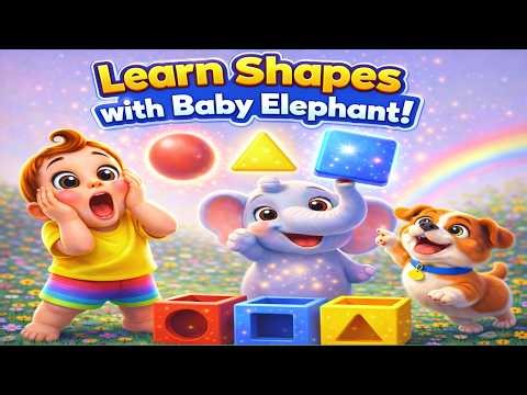 Learn Shapes with Baby Elephant! 🐘🟦 | Magic Shape Sorting Story & Song