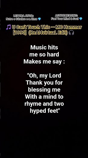 ​U Can't Touch This — MC Hammer (ReAI4virtuaL Edit) 🎧 | Leitura Imersiva • Focus 2030