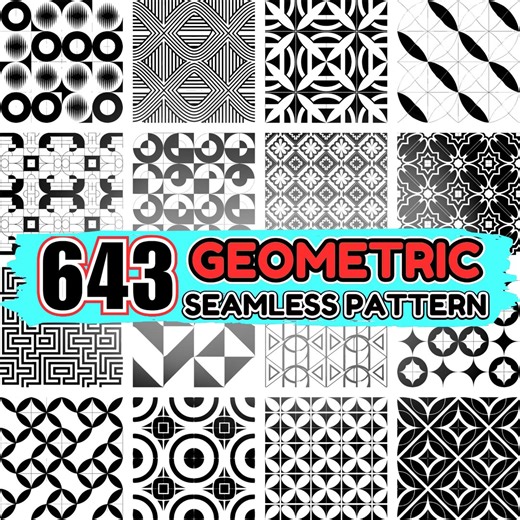 GEOMETRIC Seamless Pattern Svg Files Bundle Svg Dxf Png Dxf Pdf Geometrics Line Vector Pattern Repeat Graphics Instant Downloads - Etsy