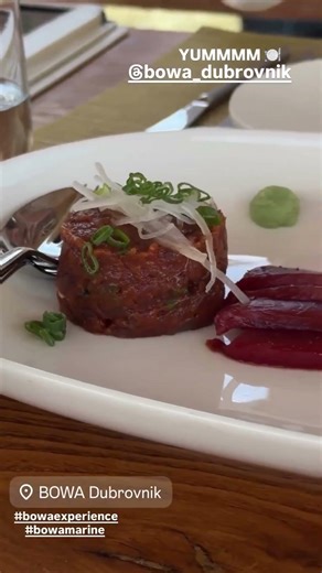 Avani Gregg dining at BOWA Dubrovnik