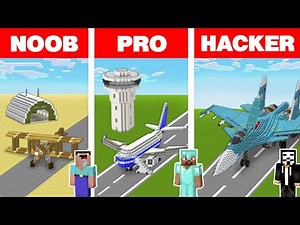 Minecraft NOOB vs PRO vs HACKER: PLANE HOUSE BUILD CHALLENGE in Minecraft Animation