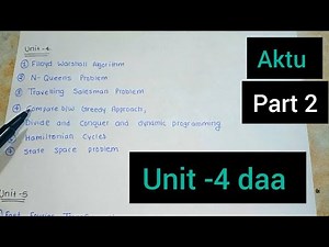 DAA unit 4 ।। part 2।। all unit//cse wale//Design & Analysis of Algorithms important questions