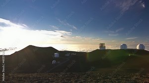 Mauna Kea Observatory Sunset, Timelapse, Big Island, Hawaii, USA