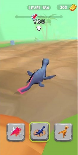 🎮 Dino Shifting Dinosaur Games Level - #186 🦖👑 #shorts #mobilegame #trex