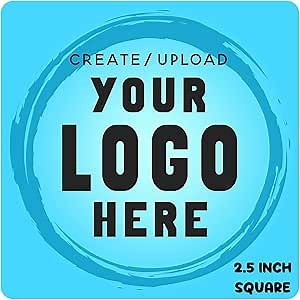 Custom Stickers Label Rolls, Build Your Own Stickers/Labels Any Design Premium Gloss BOPP Custom Sticker, Personalized Stickers for Business Logo, Custom Printed Sticker Labels 50+ (2.5 Inch Square)