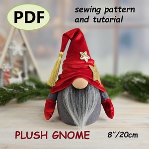 Plush Gnome Sewing Pattern PDF – Christmas Gnome Tutorial 20 Cm / 8 Inch Soft Toy - Etsy