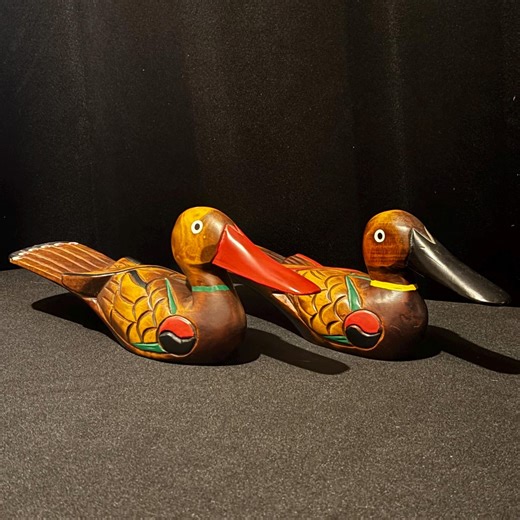 Hand Carved Wooden Duck Decoys, Folk Art Pair - Etsy Canada