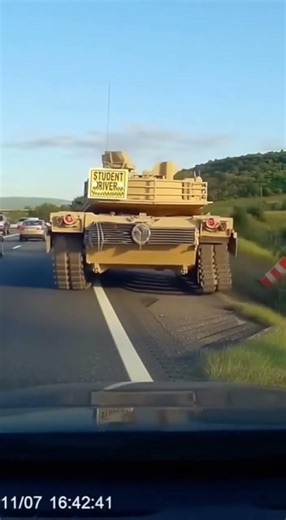 This Tank Has a Student Driver Sticker 😳🛣️ #Tank #Shorts #Military