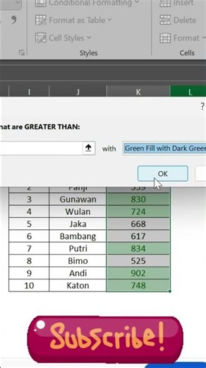 How to Automatic Colouring in Excel