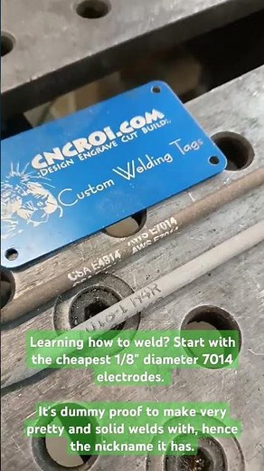 Learning how to weld? Start with the cheapest 1/8" diameter 7014 electrodes. It's dummy proof! #7014