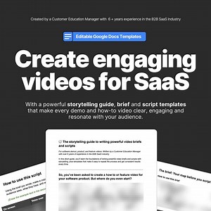 Video Brief and Script Templates | for Engaging Saas Videos | Google Docs | Storytelling Format - Etsy