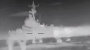 Ukrainian military intelligence has released a video which they say shows the sinking of a Russian warship.
