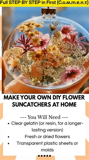26K views · 154 reactions | Make Your Own DIY Flower Suncatchers at Home Looking for a creative craft that brings nature and color indoors? These DIY Flower Suncatchers turn real blooms into beautiful window art that glows in the sunlight. Perfect for kids, crafters, or anyone who loves adding a touch of nature’s beauty to their space. | Kira Recipes | Facebook