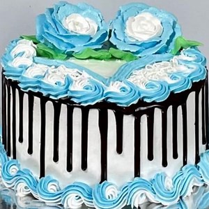 Blue Flowers Chocolate Dripping Cake & Chocolate Dripping Strawberries Cake Designs 🎂 Home Tutorial ❤️ Just for cake lovers 😋 | HAFSI