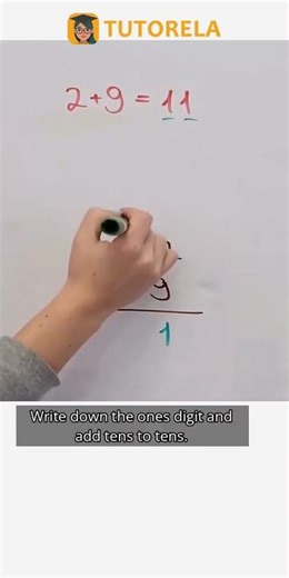 Solving 52 + 9 Using Vertical Addition #Math #ArithmeticOperations #VerticalAddition