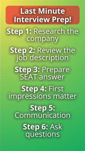 Last Minute Interview Preparation | 6 Things To Do Before Any Job Interview