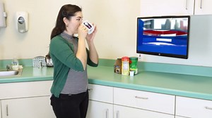 Mount-It! Compact Folding Ceiling TV Mount | Flip Down and Under Cabinet TV Bracket for Small Screens Up to 24 Inches | 90° Tilt and 360° Swivel | VESA 50x50, 75x75, 100x100 | Max 18 lbs