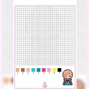 Color by Number, Game for Kids, Pixel Coloring, Princesses, JPG, PDF - Etsy