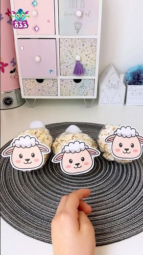 فكرة للاطفال لعمل خرفان صغيرة بالبوب كورن 😍❤️ #artsandcrafts #crafts #hajj #sheep
