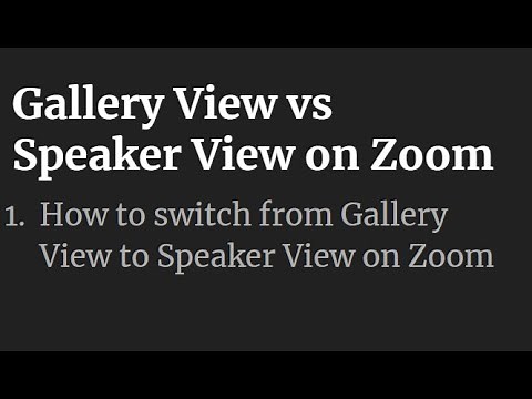 How To Switch Between Speaker View and Gallery View in Zoom