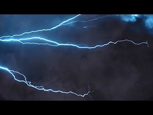 Intense Thunderstorm Ambience – Blue Lightning Background in 4K