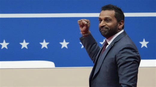 Kash Patel speaks to Trump supporters at Capital One Arena