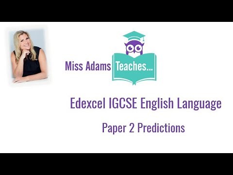 Edexcel iGCSE English Language Paper 2 Predictions 2025 with Miss Adams Teaches