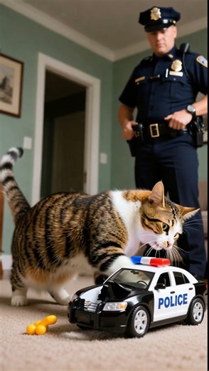 cat with police car#foryou #shorts #youtubeshorts #trending #animals #police