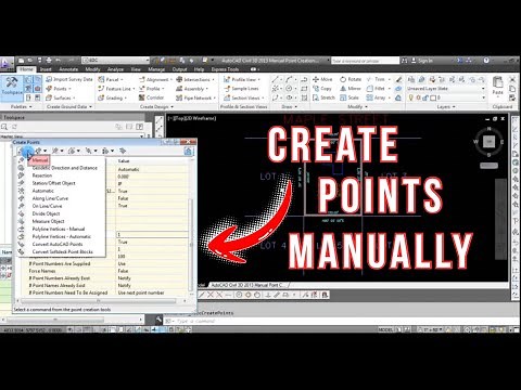 AutoCAD Civil 3D 2013 Manual Point Creation