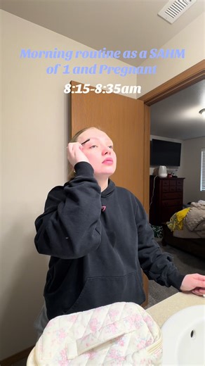 Realistic morning routine as a SAHM who is sick 🤧 #sahm #fyp #momlife #pregnant